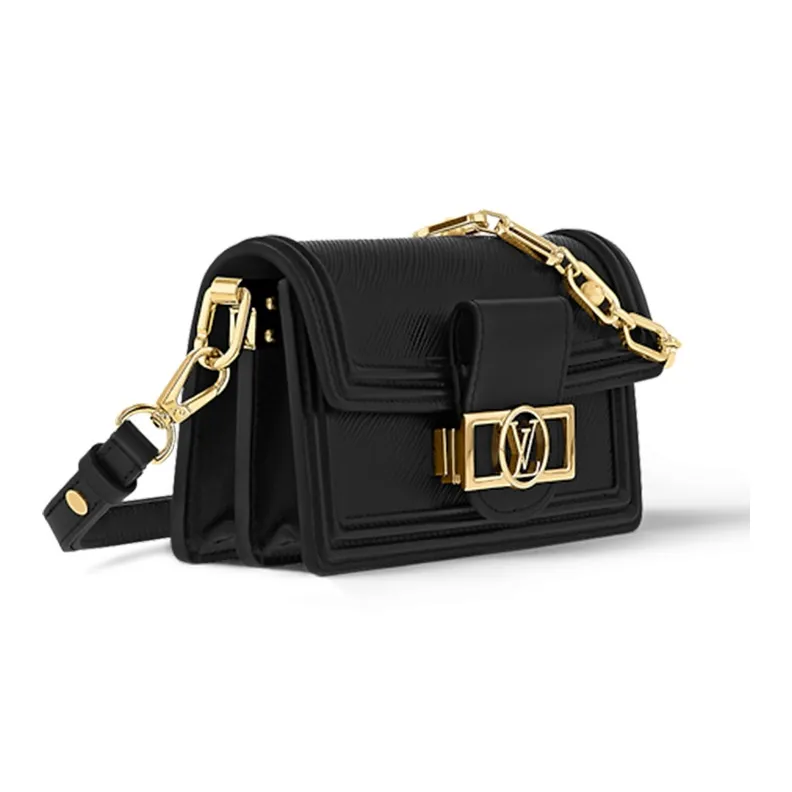 LOUIS VUITTON Dauphine Cow Leather Dafne Portable Crossbody Bag, Shoulder Bag Women's Black-1