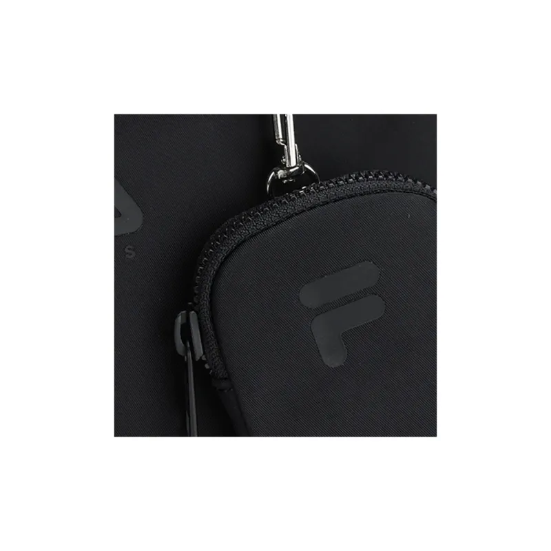 FILA Athletics Fabric Combo Bag, Hobo Bag, Shoulder Bag, Crossbody Bag Regular Women's Pure Black-4