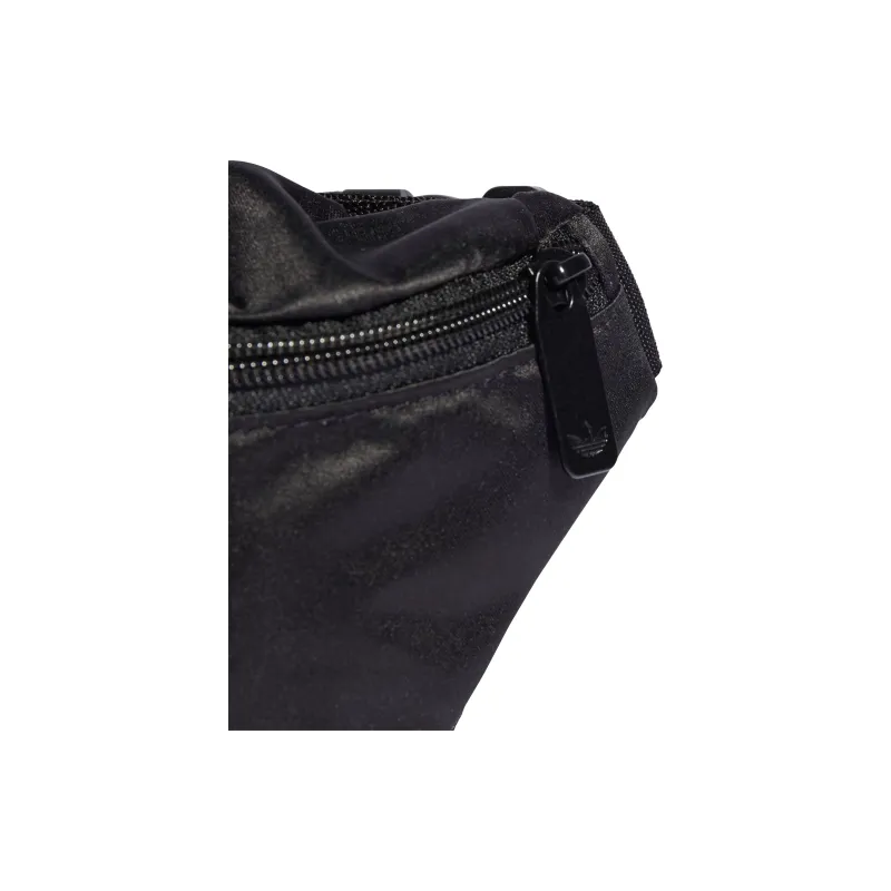 Adidas Originals Recycled Material Panel Satin Crossbody One Shoulder Fanny Pack Regular Women's Black-4