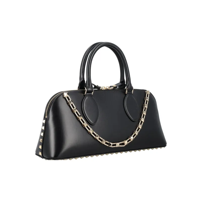 Valentino ROCKSTUD Calfskin One Shoulder Handbags Regular Women's Black-3