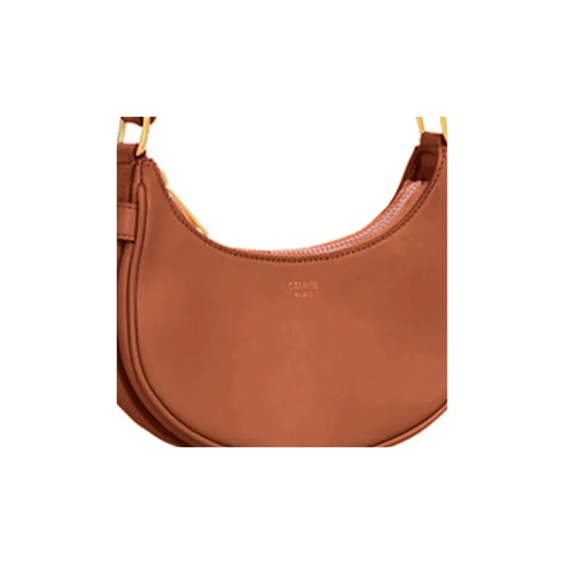 CELINE Smooth Cow Leather Handbag Shoulder Bag Handbag Mini Women's Tawny-4