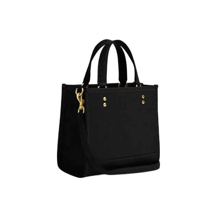 COACH Leather Sheet Music Bag Tote Bag Shopping Bag Shoulder Bag Crossbody Bag Handbag Small Size Women's Black-3