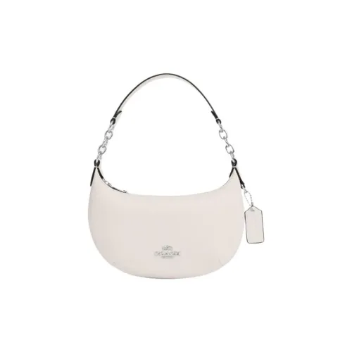 COACH Payton Artificial Leather Crescent Moon Bag Shoulder Bag Handbag Mini Women's White