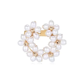 COCOKIM Freshwater Pearl Brooches Unisex Gold