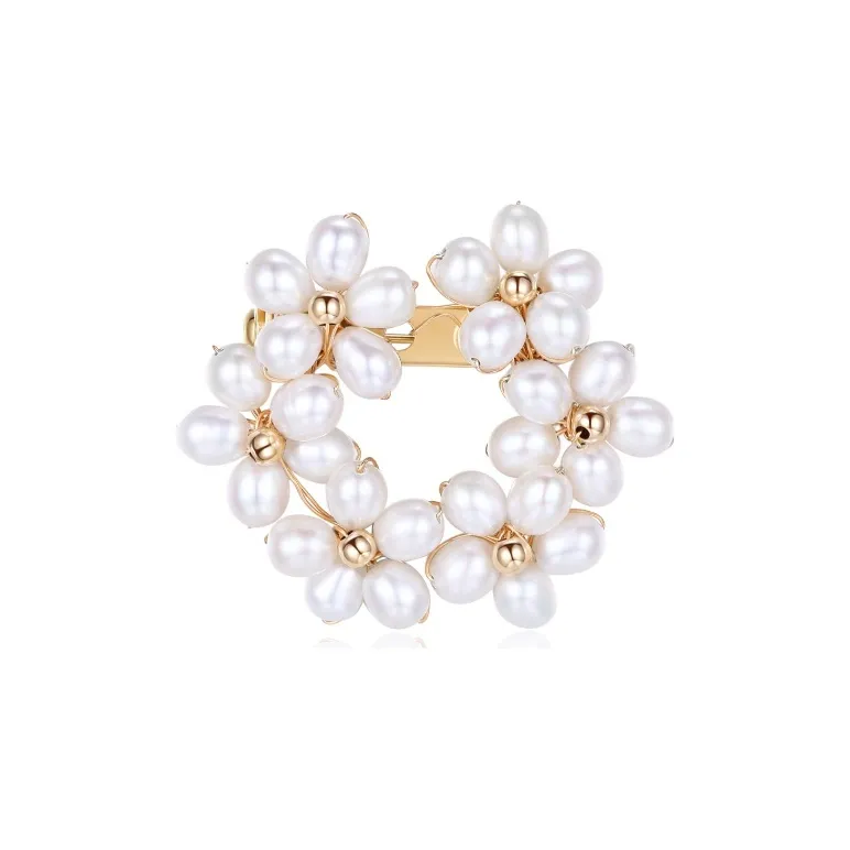 COCOKIM Freshwater Pearl Brooches Unisex Gold-0