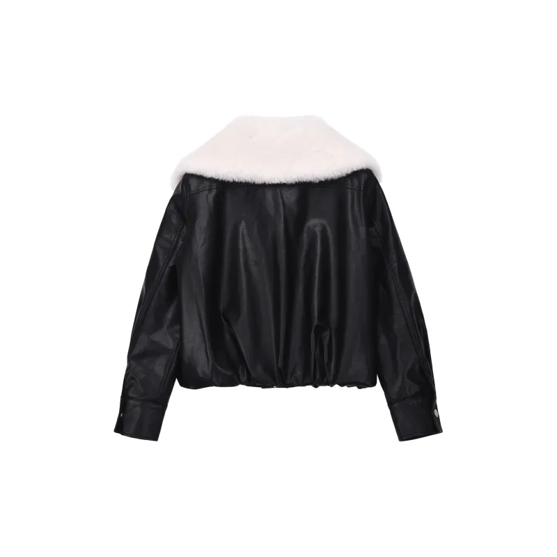 PP Leather Jacket Women's Black-1