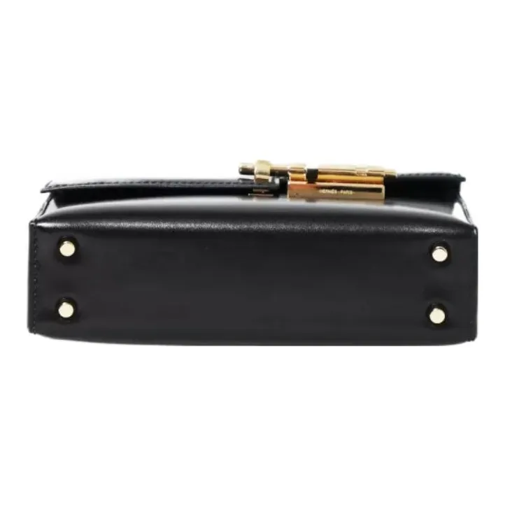 HERMES Verrou Mysore Goat Skin Handgun Bag Shoulder Bag Crossbody Bag Mini Women's Noir Black-4