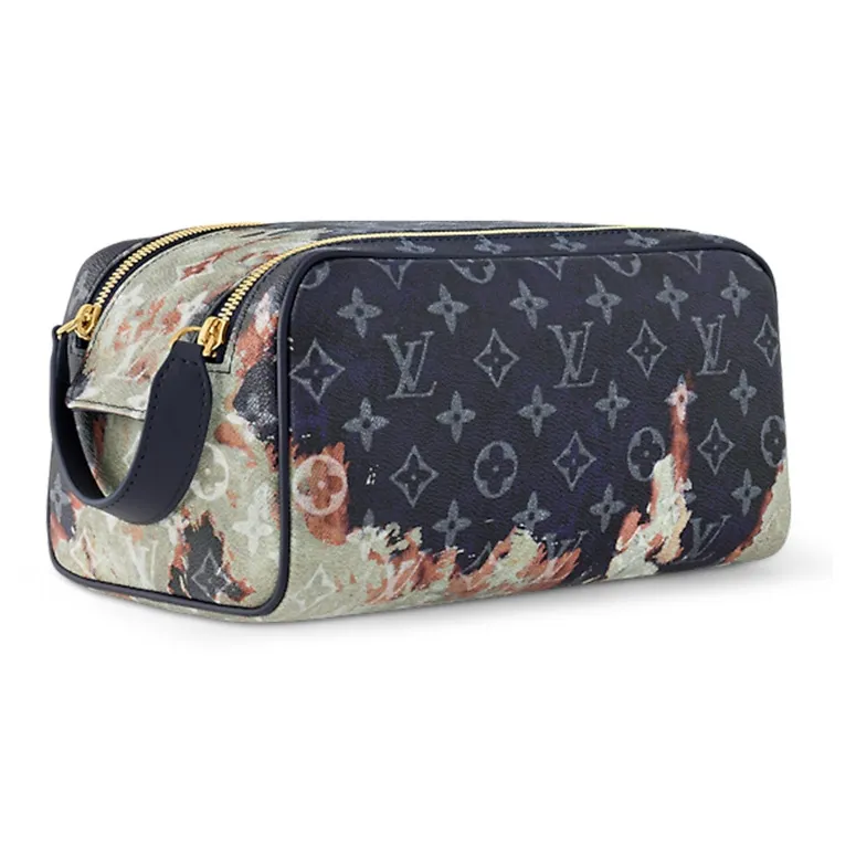 LOUIS VUITTON Dopp Kit Leather Toiletry Bag, Storage Bag Men's Ink Blue-1