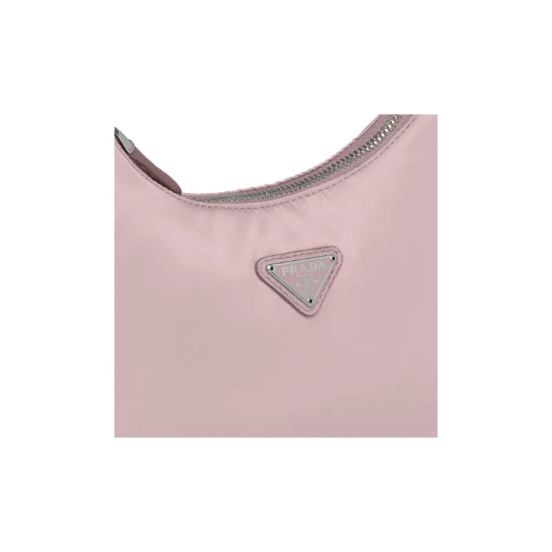 PRADA Re Edition Recycled Nylon Fabric With Saffiano Leather Trim Shoulder Bag, Handbag Mini Women's Snow Pink-6