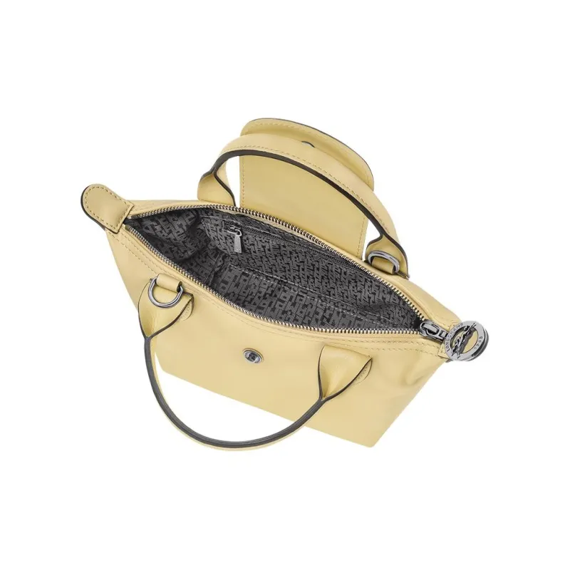 LONGCHAMP Le Pliage Xtra Cow Leather Dumpling Bag, Shoulder Bag, Crossbody Bag, Handbag Mini Women's Yellow-2