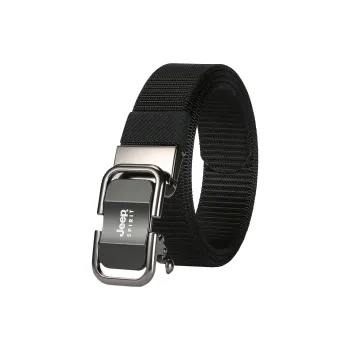 JEEP SPIRIT Nylon Automatic Buckle Korean Style Wear Resistant Brand Cow Leather Leather Belts Men's Width 3.5CM