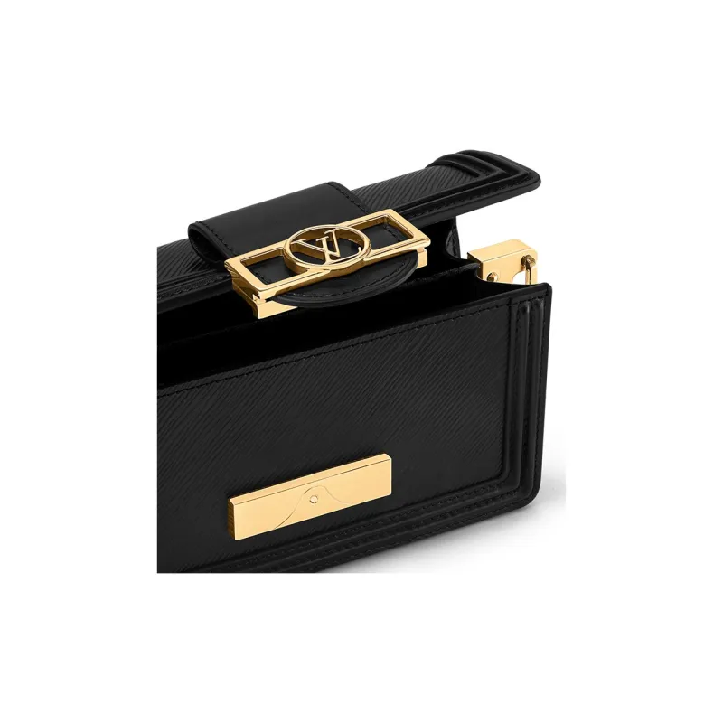 LOUIS VUITTON Dauphine Cow Leather Dafne Portable Crossbody Bag, Shoulder Bag Women's Black-4