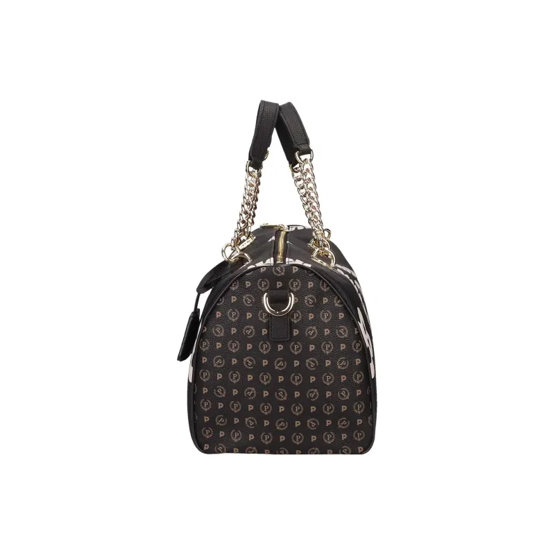 Pollini PVC Shoulder Bag, Crossbody Bag, Handbag Women's Black-3