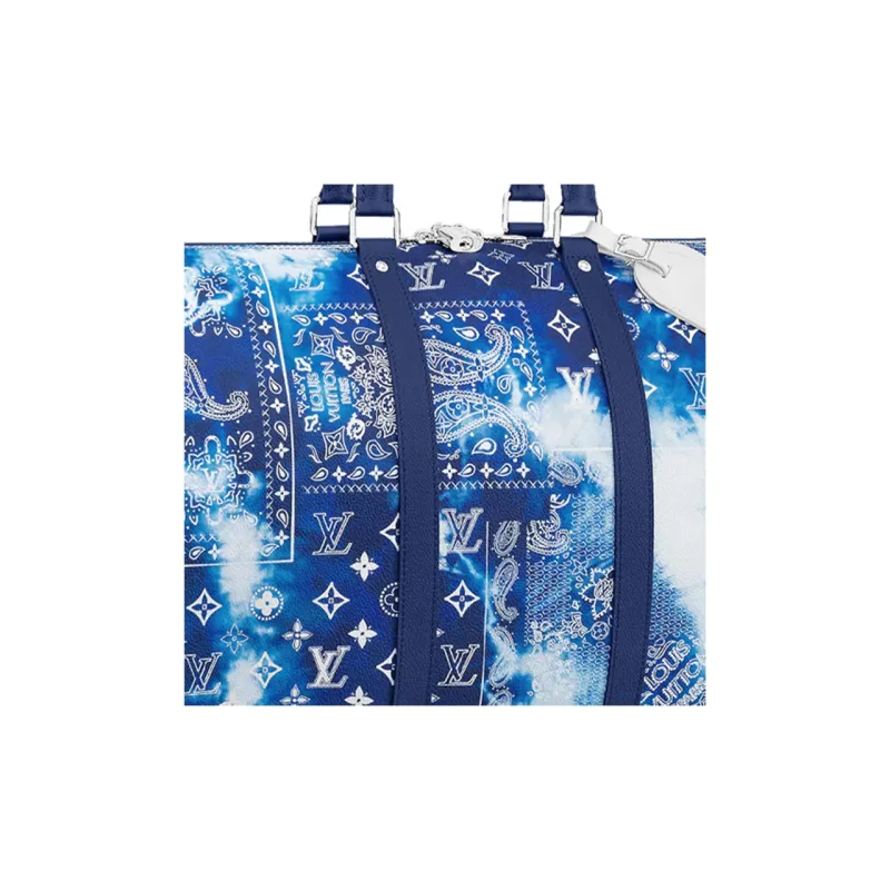 LOUIS VUITTON Keepall 50B Monogram Bandana Bleached Blue-4
