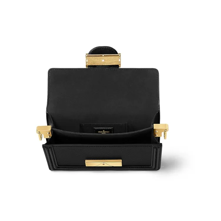 LOUIS VUITTON Dauphine Cow Leather Dafne Portable Crossbody Bag, Shoulder Bag Women's Black-3