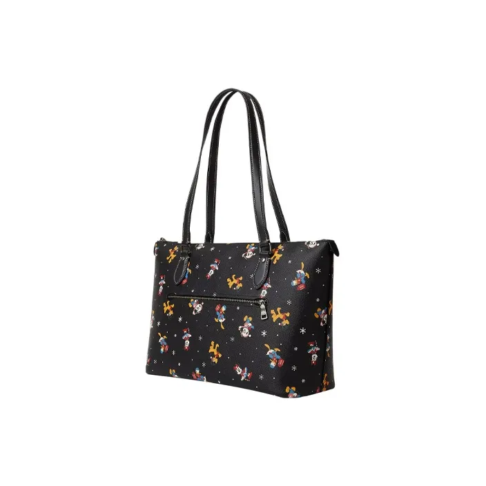 COACH Disney Collaboration Gallery Canvas With Leather Tote Bag Shopping Bag Handbag Shoulder Bag Women's Black-2
