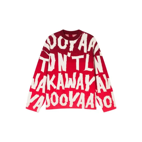 UOOYAA Sweaters Unisex Red