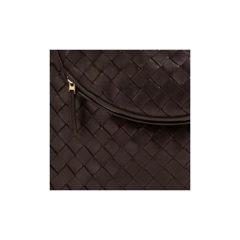 Bottega Veneta Sheepskin Handbag Shoulder Bag Women's Chocolate Brown-5