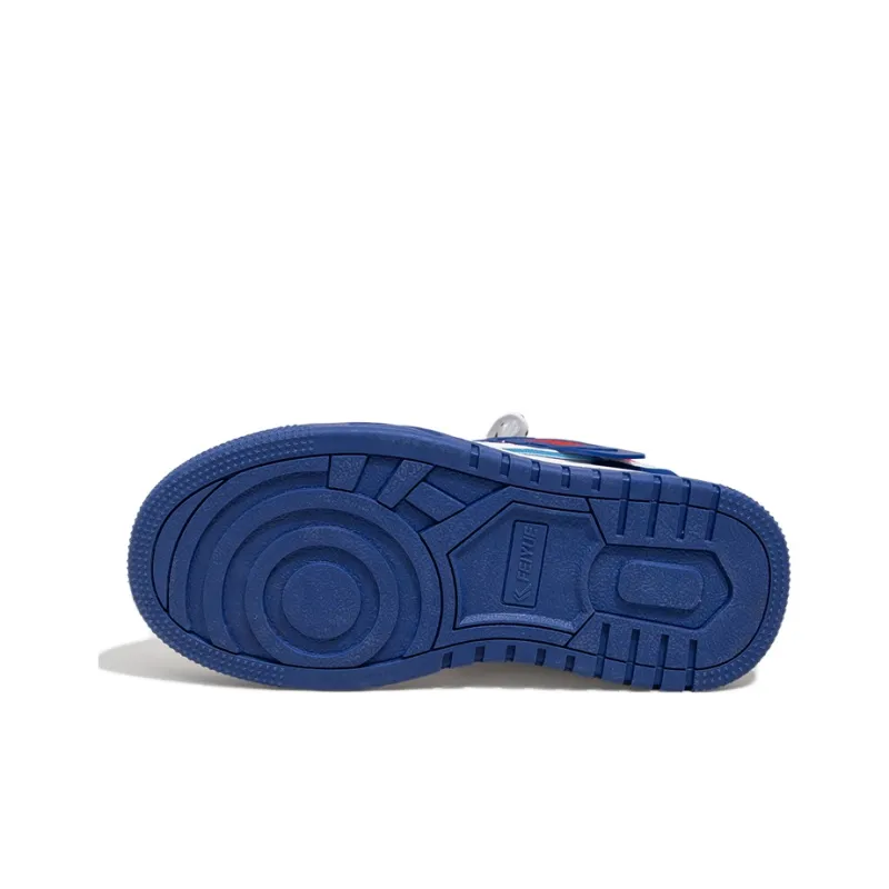 Feiyue High-Top Skateboard Shoes Women's White Royal Blue Red-4
