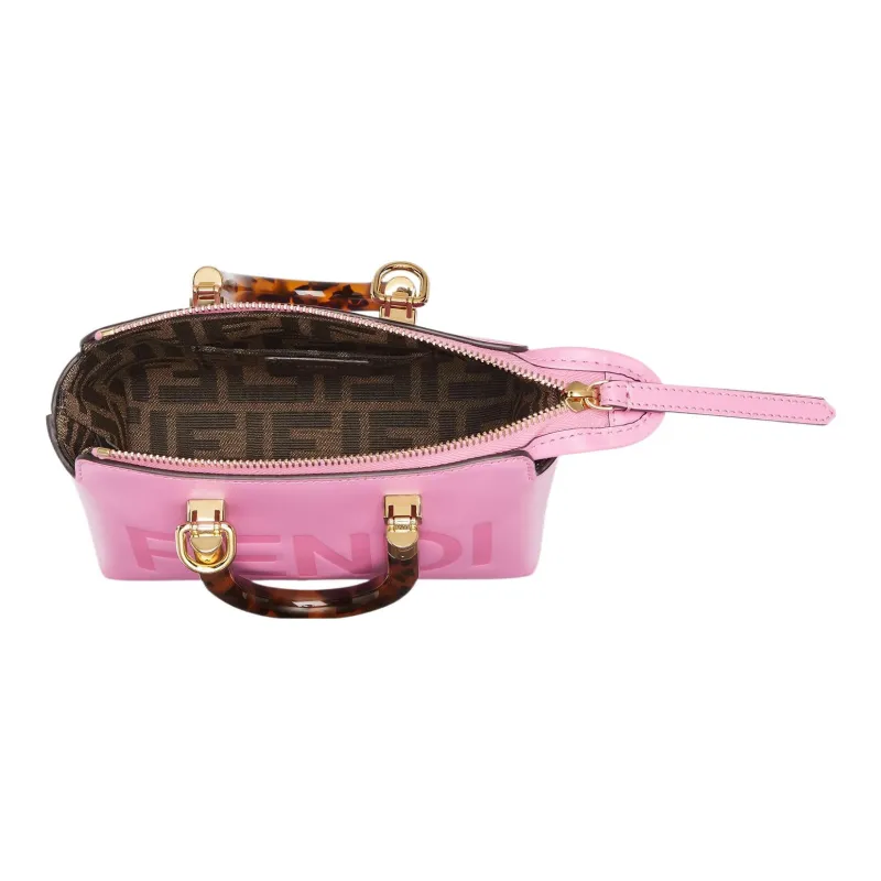 FENDI By The Way Series Calfskin Boston Bag Shoulder Bag Crossbody Bag Handbag Mini Women's Pink-3