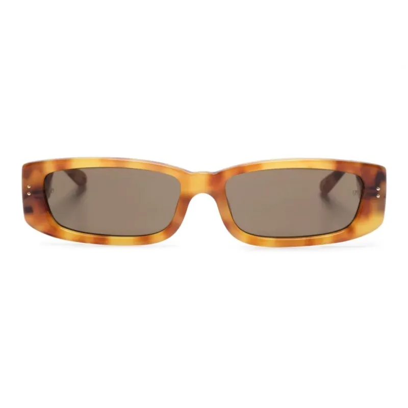 Linda Farrow Talita Rectangle frame Tortoiseshell effect Sunglasses-1