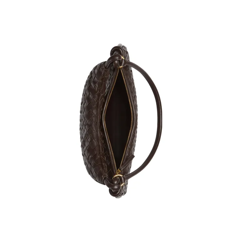 Bottega Veneta Soft Sheepskin Handbag Shoulder Bag Women's Chocolate Brown-3