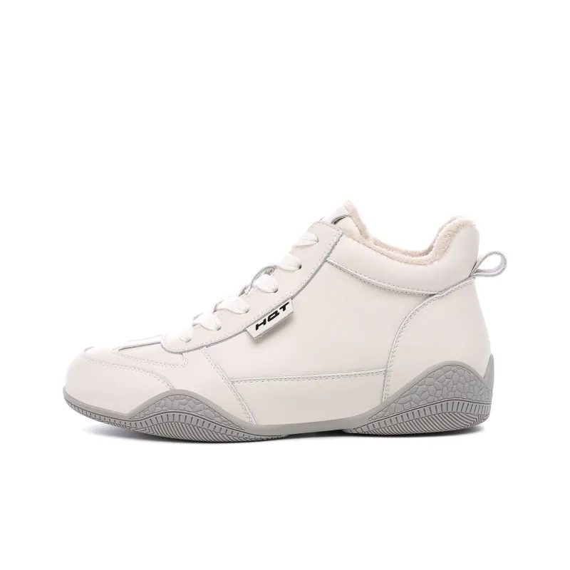 RED DRAGONFLY High Top Casual Shoes 3cm Women's Beige Gray-0
