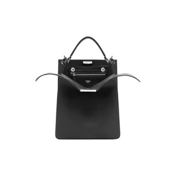 FENDI Calfskin Handbag, Shoulder Bag, Crossbody Bag Small Size Men's Black
