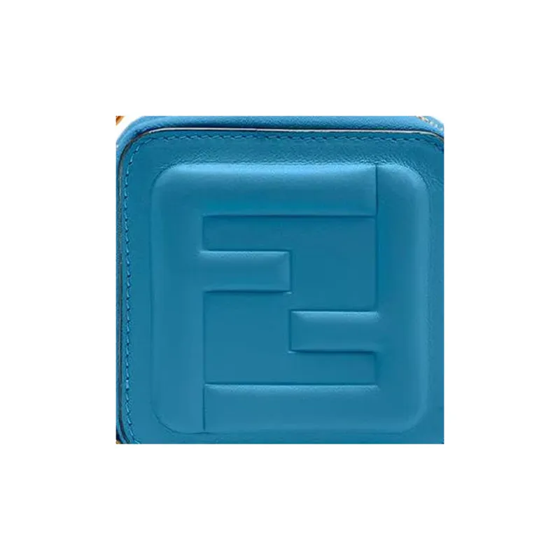 FENDI Calfskin Coin Purse Small Size Women's Light Blue-3