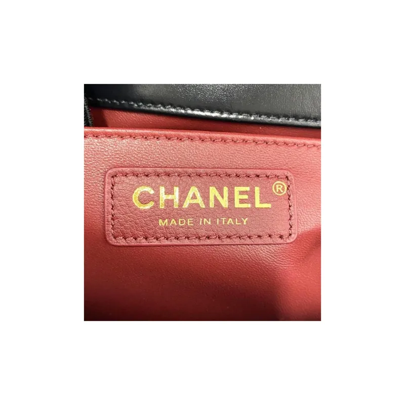 CHANEL Small Size 24C Flap Bag With Adjustable Strap Black AS2649-4