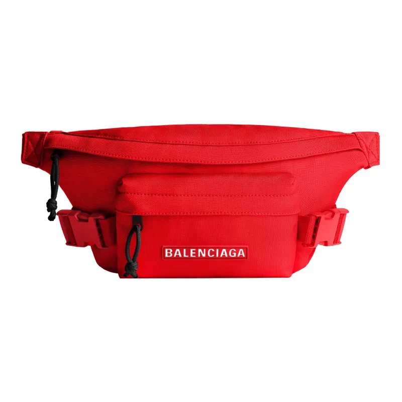 Balenciaga Water Resistant Recycled Nylon Sling Bags One Shoulder Crossbody Fanny Pack Men's Red-0