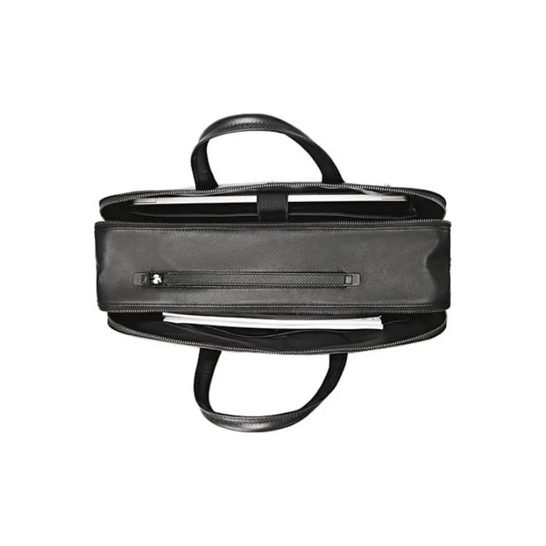 SAMSONITE Cow Leather With Synthetic Leather Laptop Bag, Briefcase, Shoulder Bag, Handbag Men's Black & Coffee-4