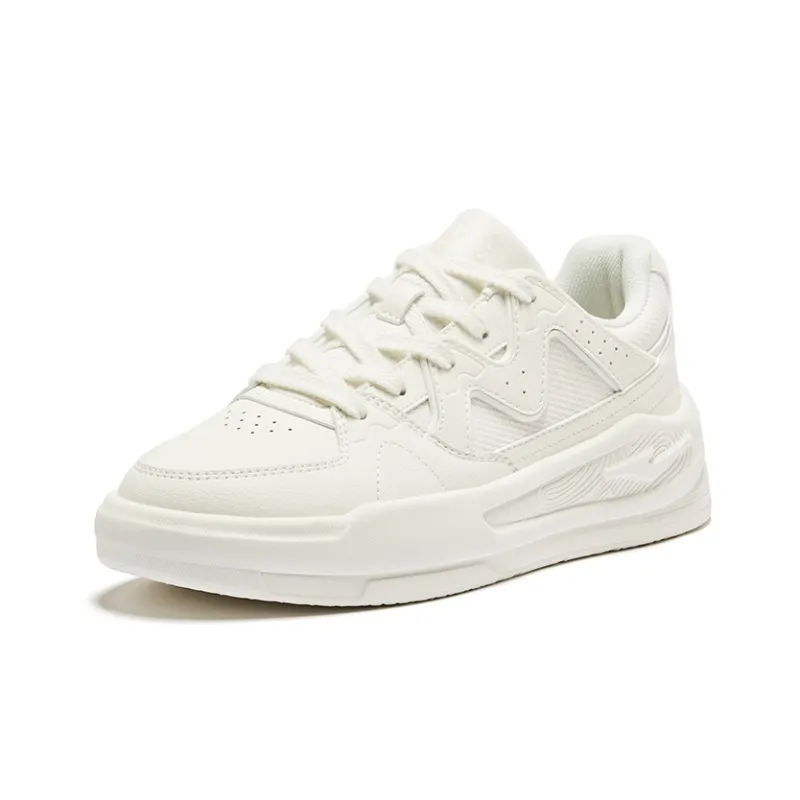 Erke White Peach Oolong 2.0 Anti Slip Wear Resistant Low Top Skateboard Shoes Women's Microcrystal White-2