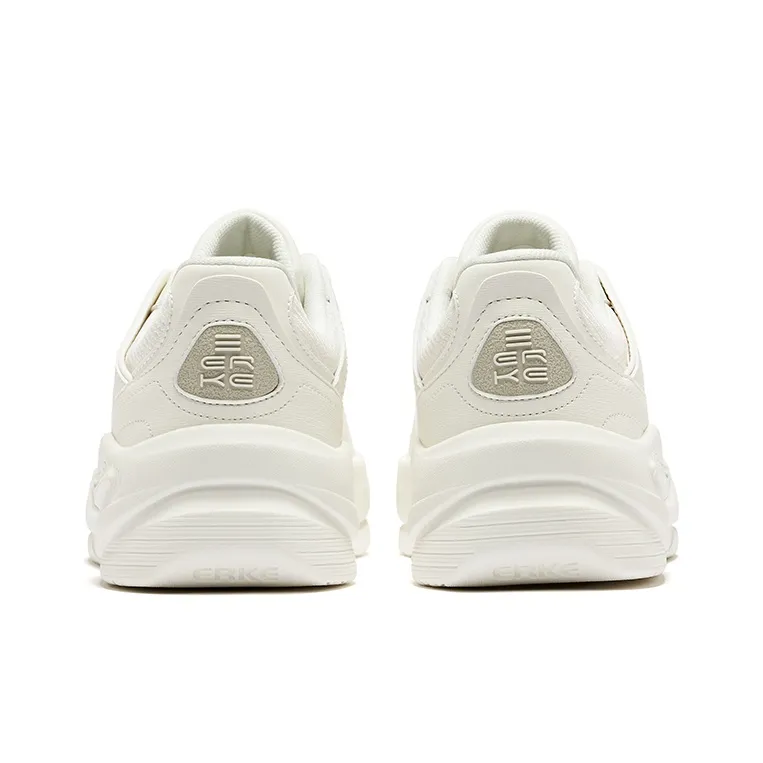 Erke White Peach Oolong 2.0 Anti Slip Wear Resistant Low Top Skateboard Shoes Women's Microcrystal White-3