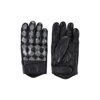 AMZ Cycling Glove Unisex Top Grain Cow Leather Black Gray