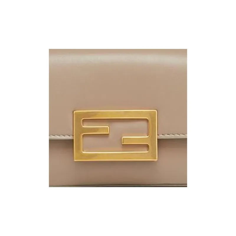 FENDI Baguette Nappa Leather Clutch One Shoulder Crossbody Cell Phone Pouch Regular Women's Dove Gray-3
