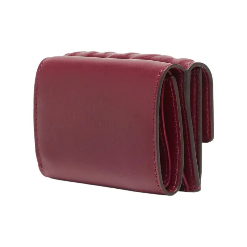 FENDI Baguette Leather Wallet Extra Mini Women's Burgundy-1
