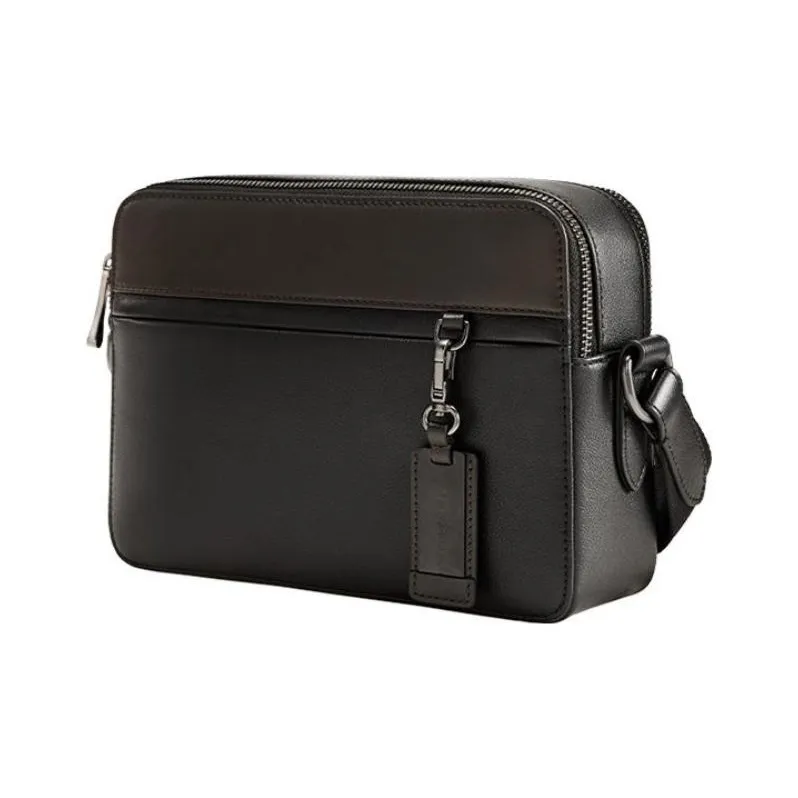 SAMSONITE Cow Leather Shoulder Bag, Crossbody Bag Men's Black-1