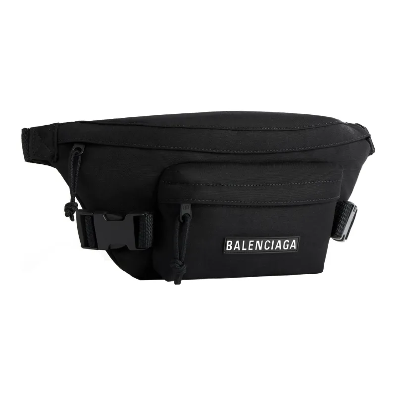 Balenciaga Water Resistant Recycled Nylon Sling Bags One Shoulder Crossbody Fanny Pack Men's Black-1