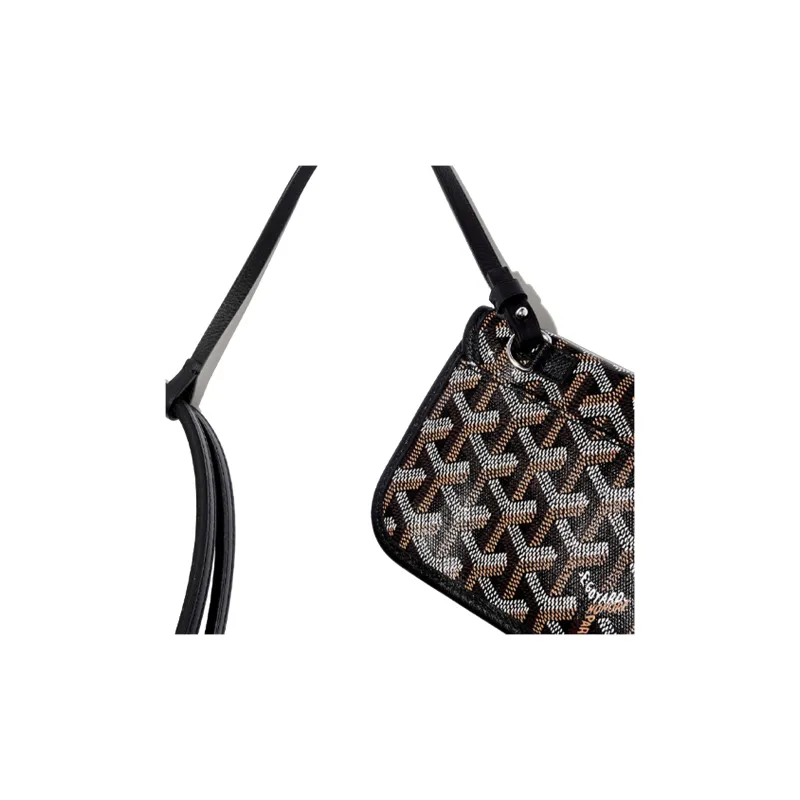 GOYARD Saint Louis Canvas With Calfskin Tote Bag Shopping Bag Handbag Shoulder Bag Small Size Unisex Black-5
