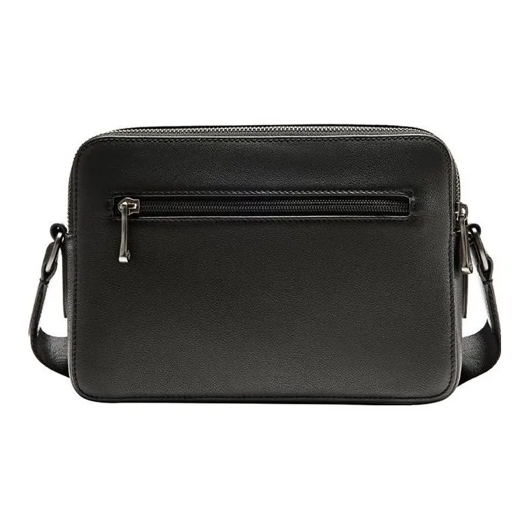 SAMSONITE Cow Leather Shoulder Bag, Crossbody Bag Men's Black-3