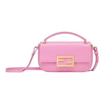 FENDI Baguette Nappa Leather Clutch One Shoulder Crossbody Cell Phone Pouch Regular Women's Pink