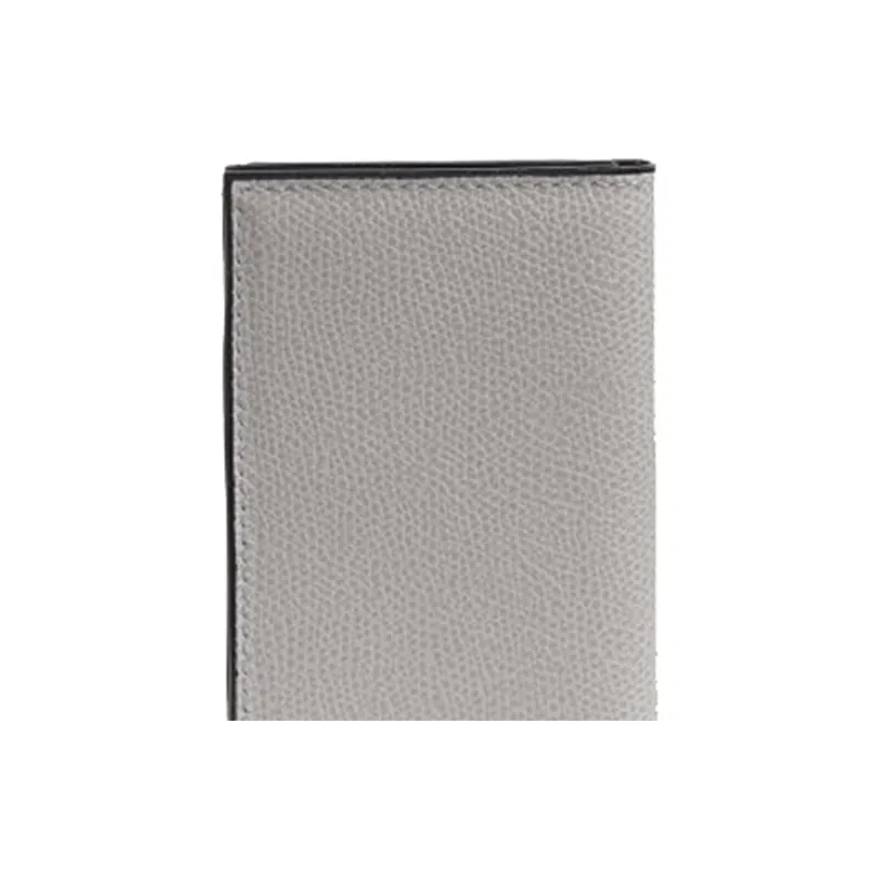 Valextra Calfskin Card Holder Unisex Gray White-4