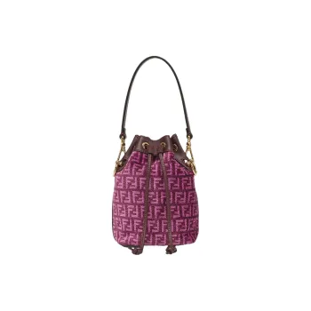 FENDI Mon Tresor Brocade Fabric Bucket Bag, Shoulder Bag, Crossbody Bag, Handbag Trumpets Women's Pink