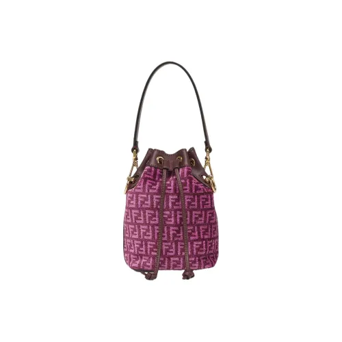FENDI Mon Tresor Brocade Fabric Bucket Bag, Shoulder Bag, Crossbody Bag, Handbag Trumpets Women's Pink