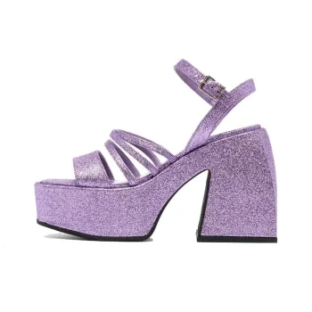 NODALETO Glittered Platform Pumps