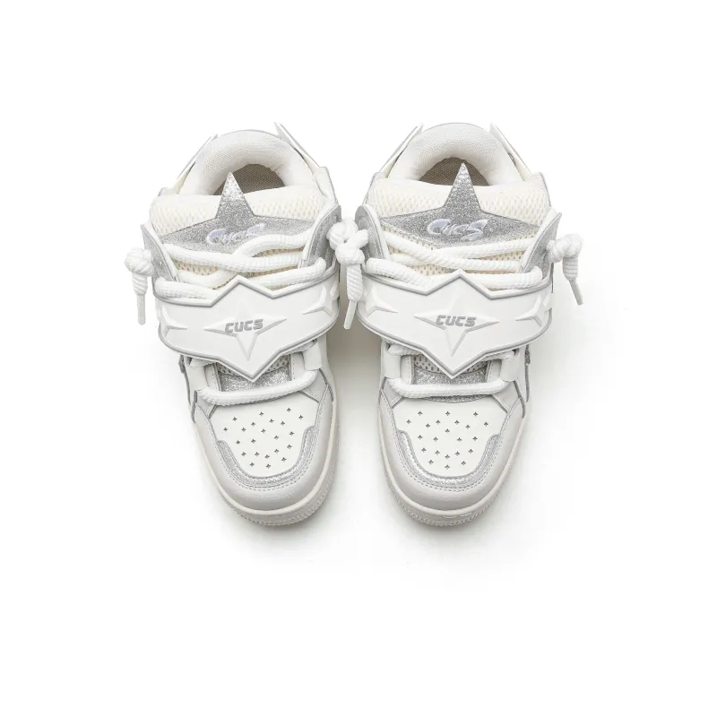 CUCS Wear Resistant Low Top Skateboard Shoes Unisex White-3
