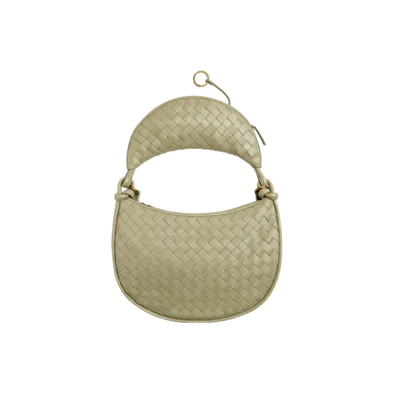 Bottega Veneta Sheepskin Handbag, Shoulder Bag Women's Cave Stone Green-1