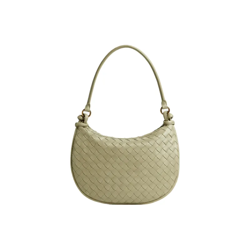 Bottega Veneta Sheepskin Handbag, Shoulder Bag Women's Cave Stone Green-3
