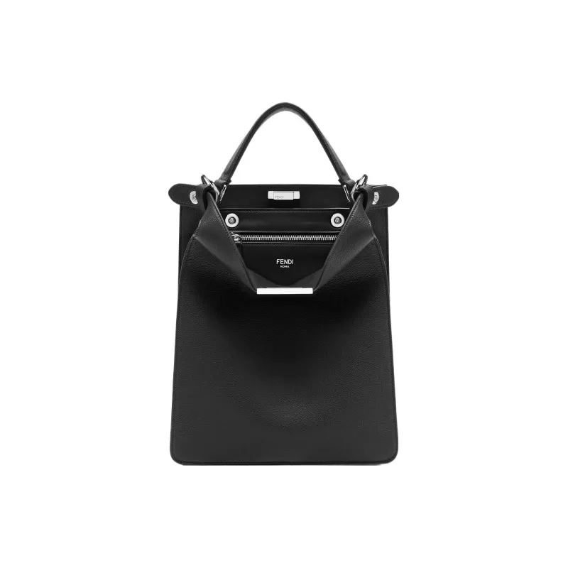 FENDI Calfskin Handbag, Shoulder Bag, Crossbody Bag Small Size Men's Black-1
